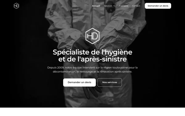 Site internet d'Agence HD, nettoyage industriel, transféré par Holyweb
