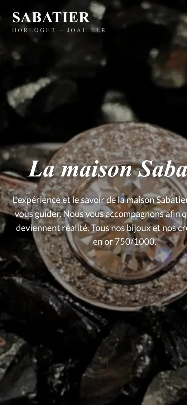Version mobile du site Bijouterie Sabatier