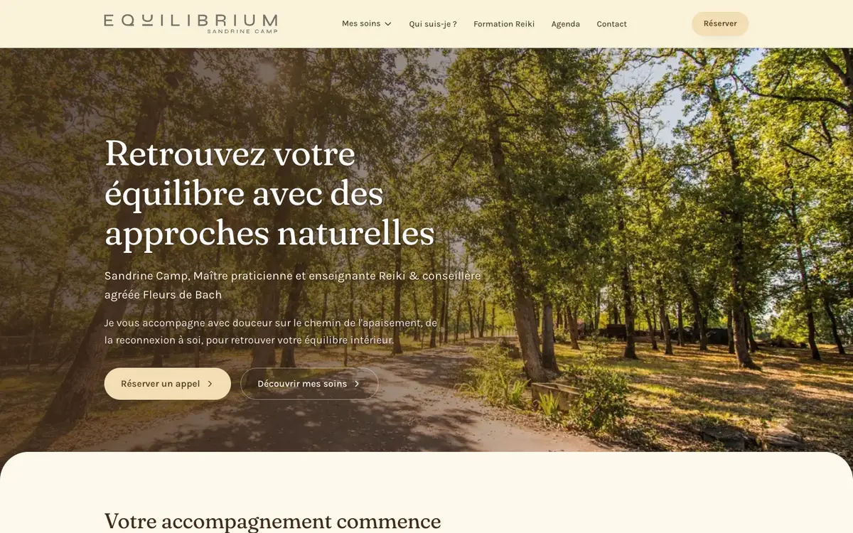 Page d'accueil du site Equilibrium