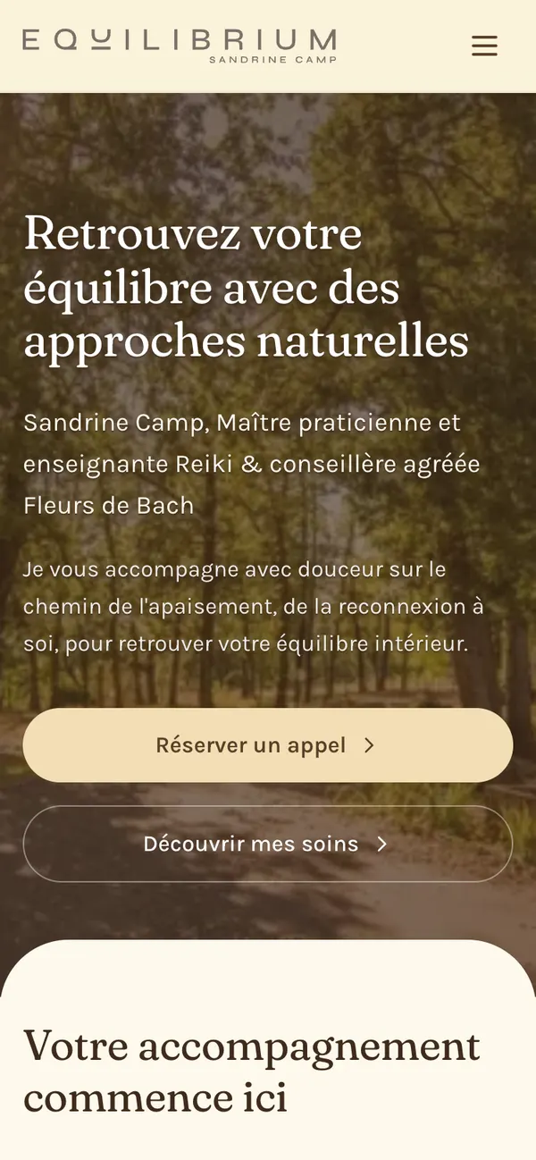 Version mobile du site Equilibrium