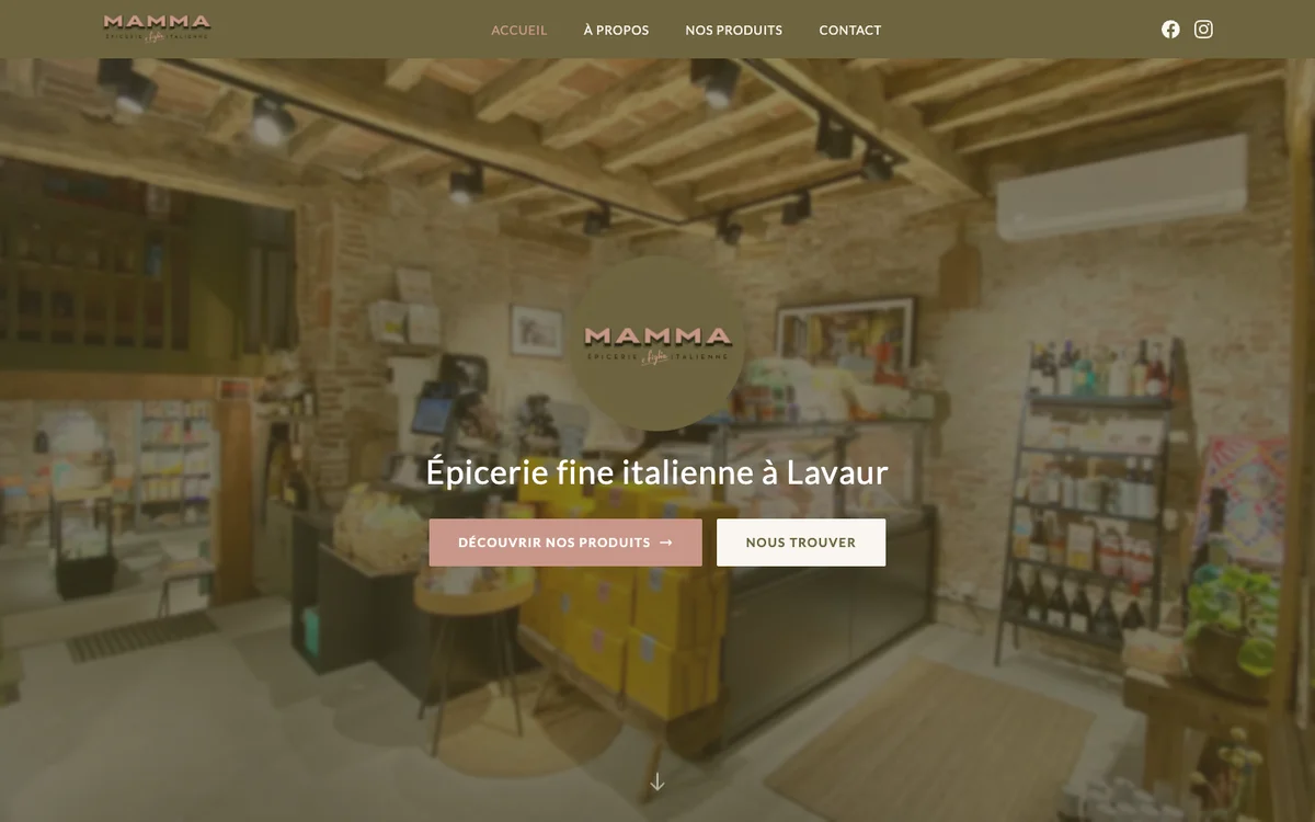 Page d'accueil du site MAMMA e figlia