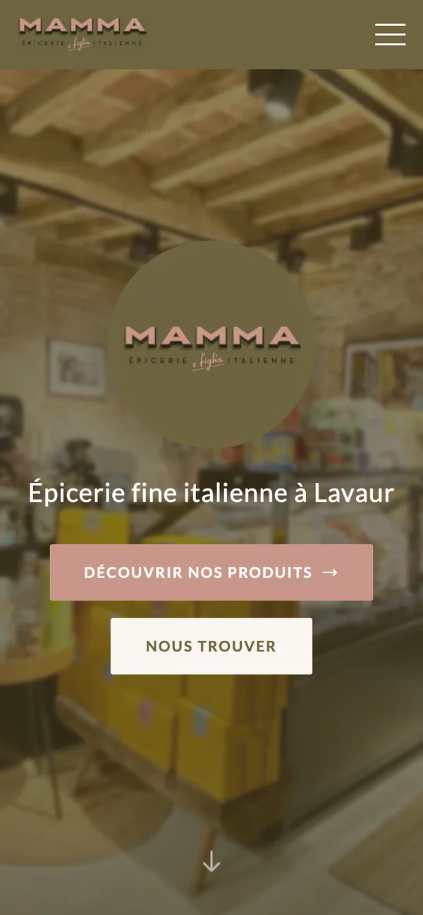 Version mobile du site MAMMA e figlia