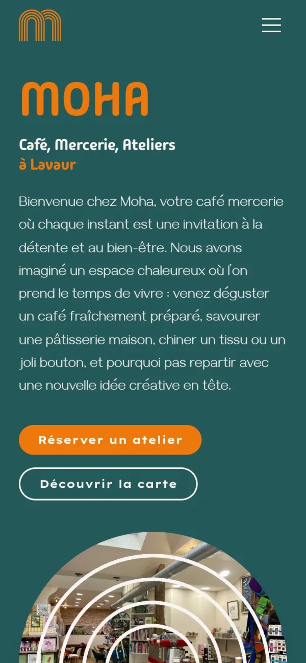 Version mobile du site Moha Café Mercerie