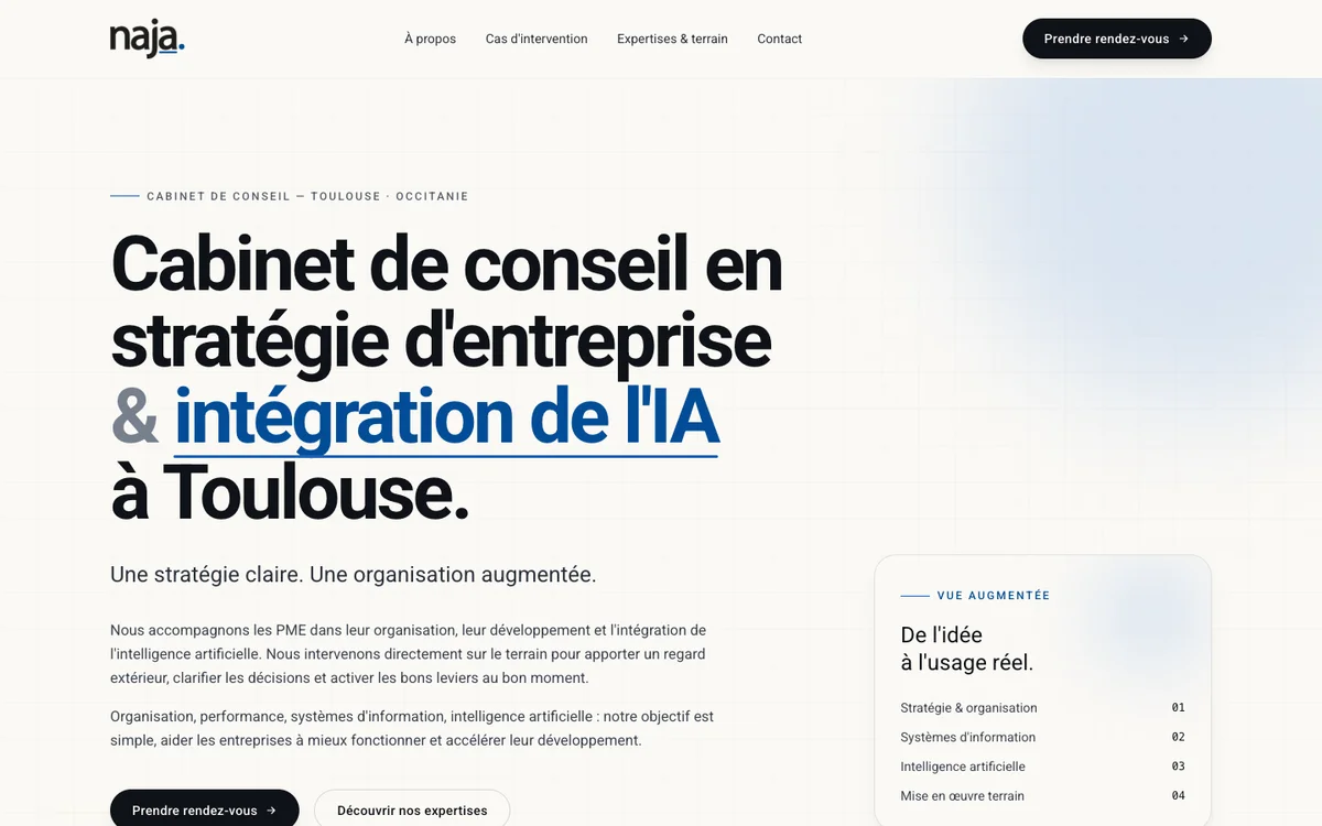 Page d'accueil du site NAJA