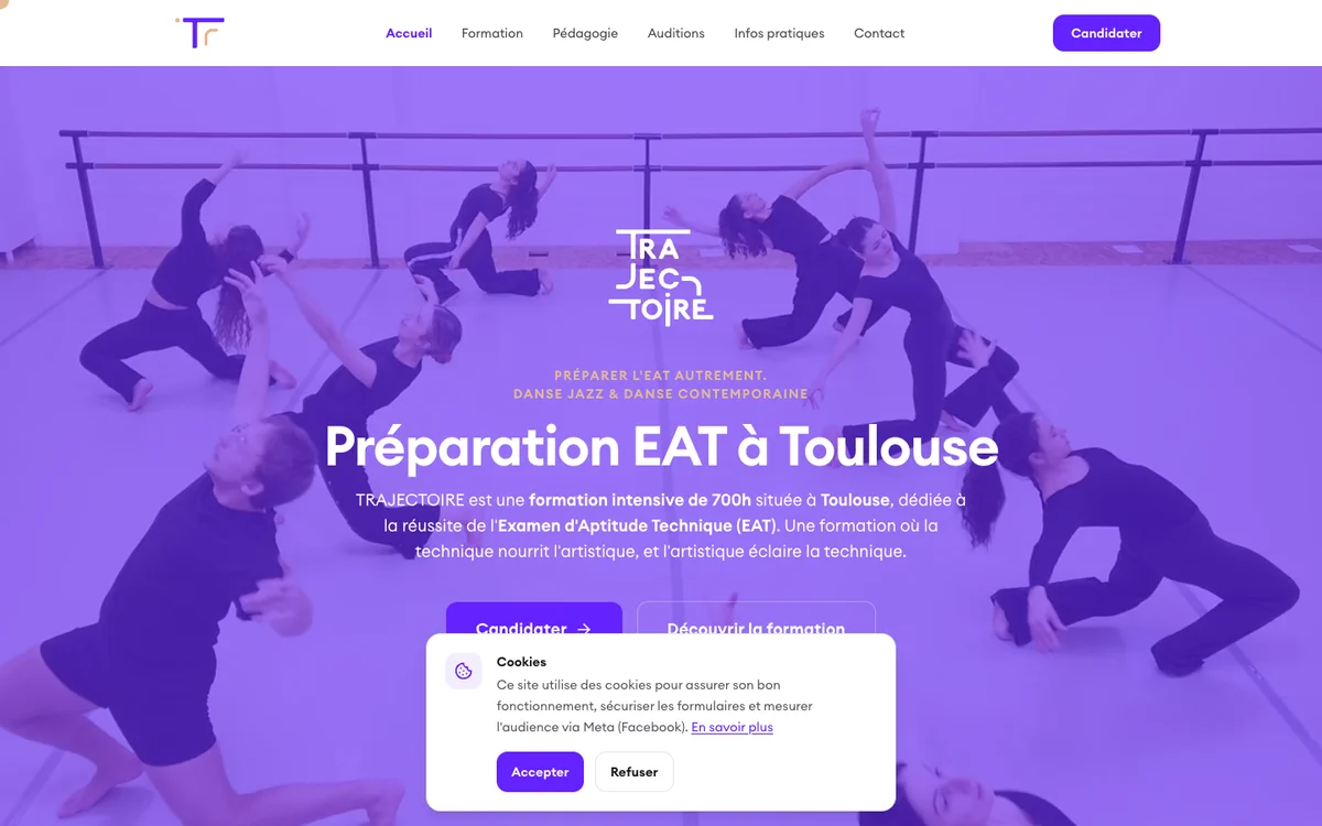 Page d'accueil du site Trajectoire