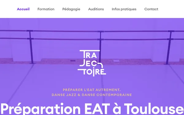 Site internet de Trajectoire, formation danse à Toulouse, créé par Holyweb